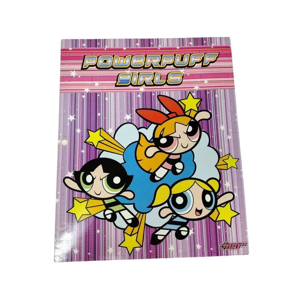 Y2K Powerpuff Girls Blossom Buttercup Bubbles 3 Ring Binder Folder Lot of 4